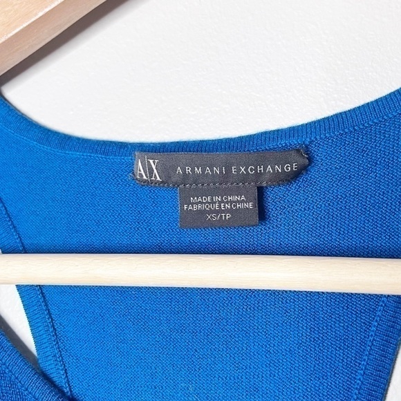 A/X Armani Exchange Blue Knit Layered Mini Dress Sz XS - Picture 6 of 7